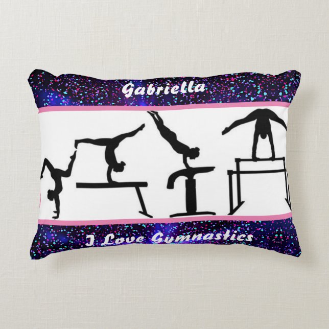 Girls I Love Gymnastics  Decorative Cushion (Front)