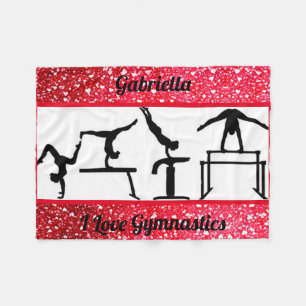 Girls I Love Gymnastics Fleece Blanket for Gymnast