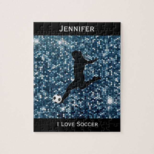 Girls ""I Love Soccer" Puzzle (Vertical)