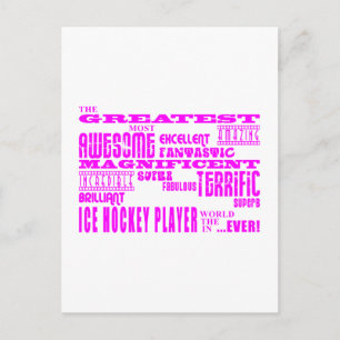 Girls Ice Hockey : Pink Greatest Ice Hockey Player Postcard