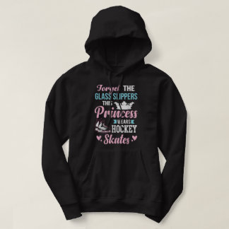 Girls Ice Hockey  This Princess Wears Hockey Skate Hoodie