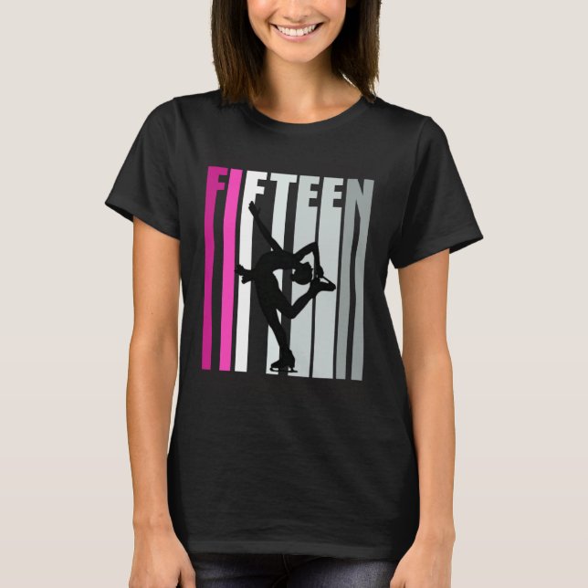 Girls Ice Skating Birthday 15th Ice Skater Queen F T-Shirt (Front)