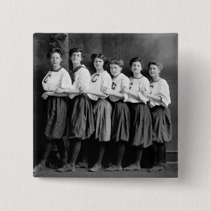 Girls in Bloomers, early 1900s 15 Cm Square Badge
