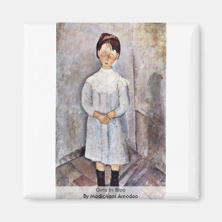 Girls In Blue By Modigliani Amedeo Magnet