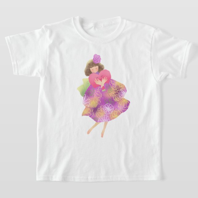 Girls in Kimonos and Hearts T-Shirt (Laydown)