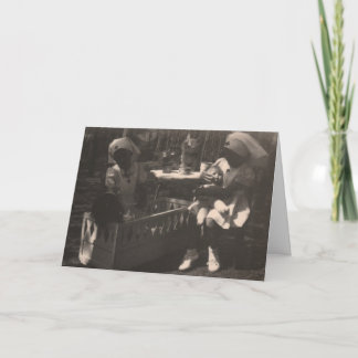 Girls in Red CRoss Nurse Costume Get Well  Card