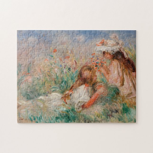 Girls in the Grass | Pierre-Auguste Renoir Jigsaw Puzzle (Horizontal)
