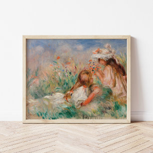 Girls in the Grass Pierre-Auguste Renoir Poster
