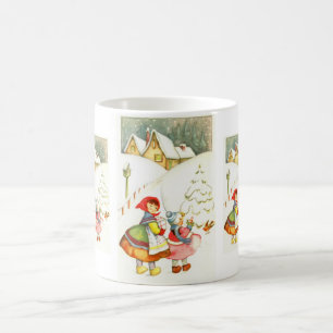 Girls in the snow coffee mug