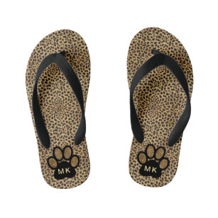 Paw print best sale flip flops