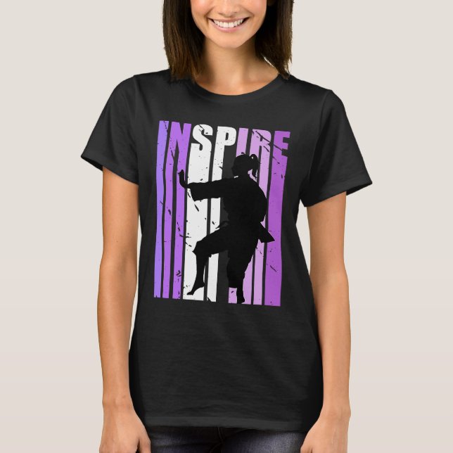 Girls Inspire Karate Coach Birthday Coaching Instr T-Shirt (Front)