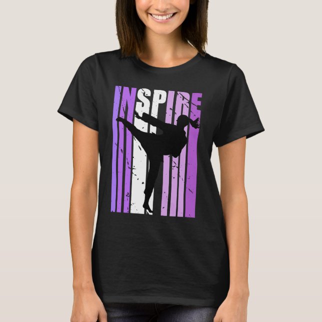 Girls Inspire Karate Coach Birthday Coaching Instr T-Shirt (Front)