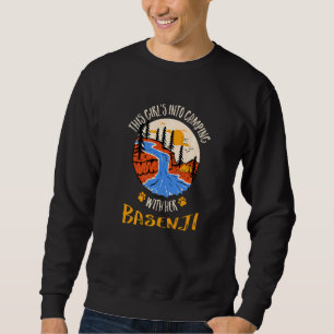 Girls Into Camping With Her Basenji Dog Ango Angar Sweatshirt