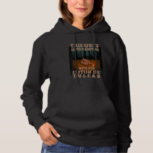 Girls Into Camping With Her Coton De Tulear Dog 1 Hoodie