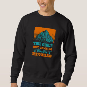 Girls Into Camping With Her Newfoundland Dog Mama Sweatshirt