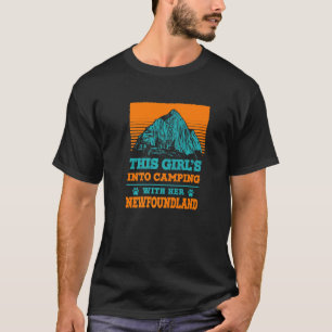 Girls Into Camping With Her Newfoundland Dog Mama T-Shirt