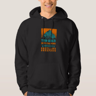 Girls Into Camping With Her Shetland Sheepdog Dog  Hoodie