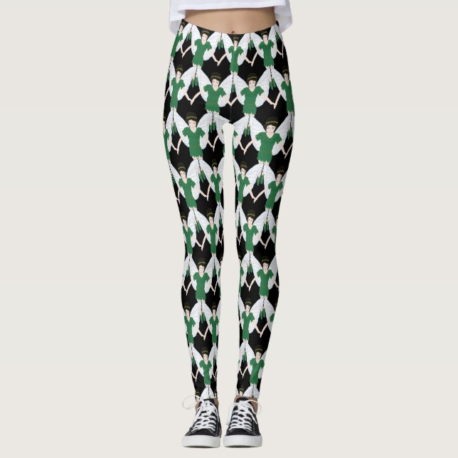 Girls Irish Clover Fairy Leggings (Front)