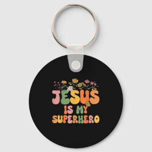 Girls Jesus Is My Superhero Christian Sister God T Key Ring
