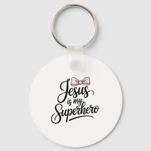 Girls Jesus Is My Superhero Christian Toddler Sist Key Ring