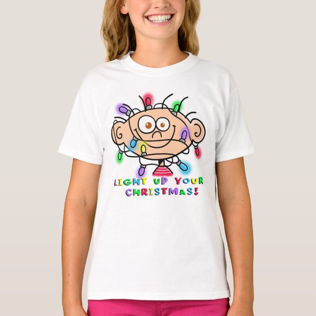 Girl's Jimmy "Light Up Your Christmas" T shirt (Front)