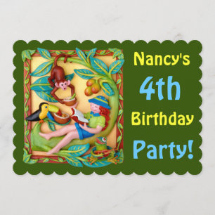 Girl's Jingle Safari Party Invitation