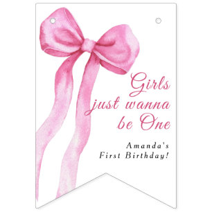 Girls just wanna be One 1st Birthday Party Bunting