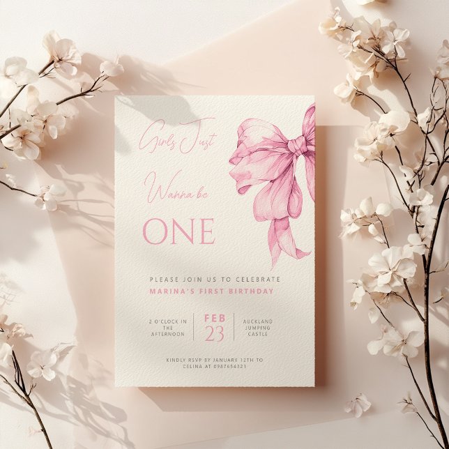 Girls just wanna be one birthday  invitation (Creator Uploaded)