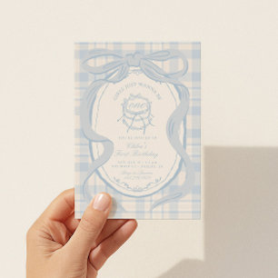 Girls Just Wanna Be One Blue 1st Birthday Invitation