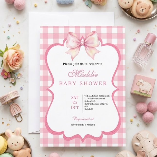 Girls Just Wanna Be One Pink Bow 1st Birthday Invitation (Creator Uploaded)