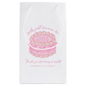 Girls Just Wanna Be One Pink Bow 1st Birthday Small Gift Bag (Back)