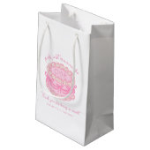 Girls Just Wanna Be One Pink Bow 1st Birthday Small Gift Bag (Back Angled)