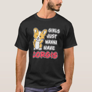 Girls Just Wanna Have Corgis Cute Winking Corgi Pu T-Shirt