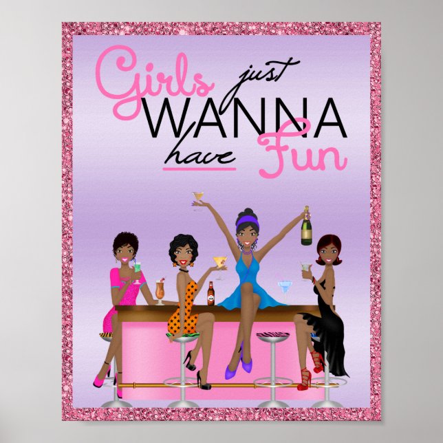 Girls Just Wanna Have Fun Bachelorette   Poster (Front)
