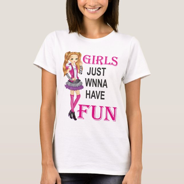 girls just wanna have fun lyrics T-Shirt (Front)