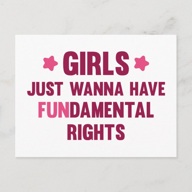 Girls Just Wanna Have Fun Postcard (Front)