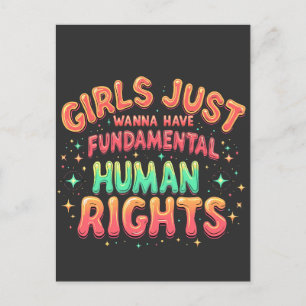 Girls just wanna have fundamental human Equality  Announcement Postcard