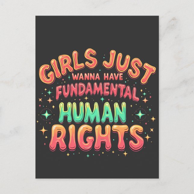 Girls just wanna have fundamental human Equality  Holiday Postcard (Front)