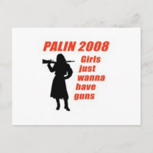 Girls just wanna have guns postcard