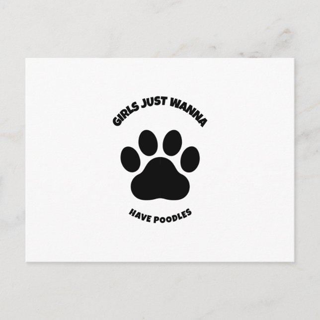 Girls just wanna have poodles announcement postcard (Front)
