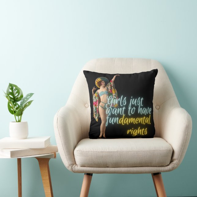 Girls Just Want Fundamental Rights Campy Dancer  Cushion (Chair)