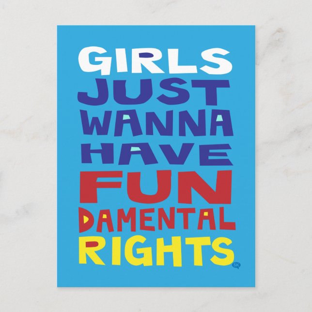 Girls Just Want FUNdamental Rights Postcard (Front)