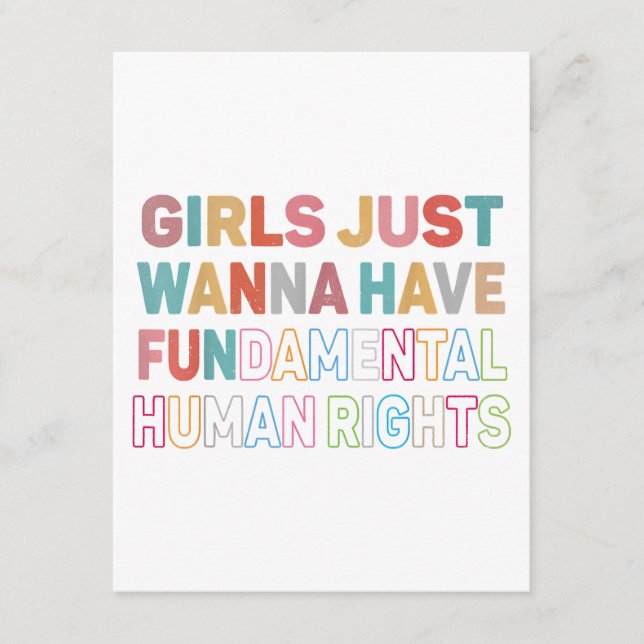 Girls Just Want to Have Fundamental Human Rights F Enclosure Card (Front)