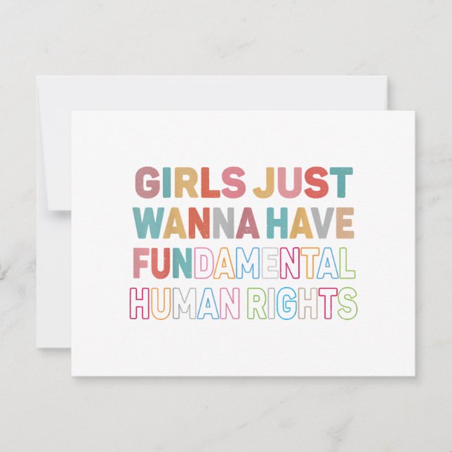 Girls Just Want to Have Fundamental Human Rights F Holiday Card (Front)