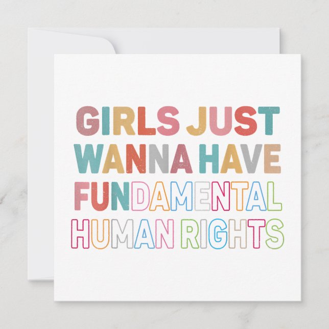 Girls Just Want to Have Fundamental Human Rights F Invitation (Front)