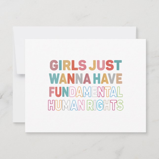 Girls Just Want to Have Fundamental Human Rights F RSVP Card (Front)