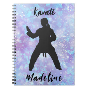 Girls Karate Blue Purple Personalized   Notebook