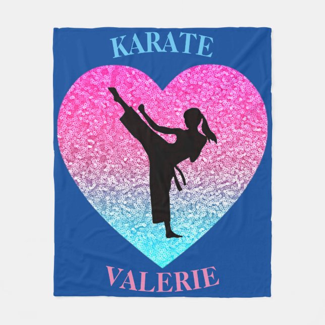 Girls Karate Fleece Blanket (Front)
