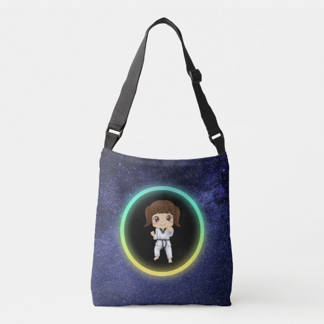 Girls Karate Galaxy  Crossbody Bag (Front)