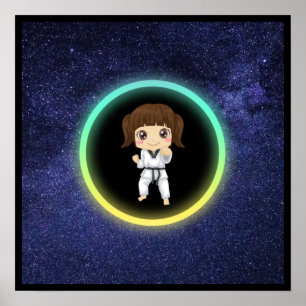Girls Karate Galaxy Poster